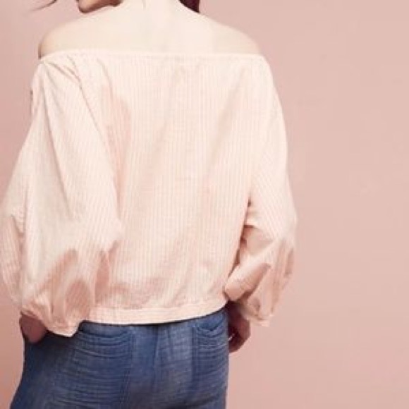 ANTHROPOLOGIE Holding Horses Blush Striped Blouse - Picture 3 of 6
